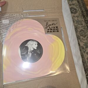 Taylor Swift Lover Vinyl - Pink and Yellow Heart
